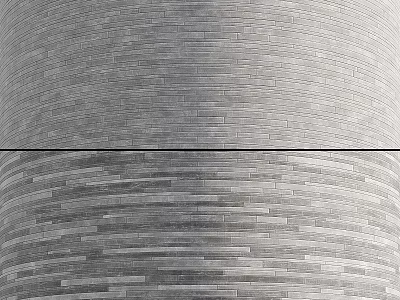 Modern Architectural Component Cylindrical Structure With Layered Bricks Exterior Texture Design 3d model