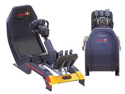 Red Bull Racing Simulator Entertainment Device With Comfortable Seat Steering Wheel And Pedals 3d model