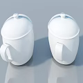 Two White Lidded Ceramic Cups Placed On Gray Surface With Reflection