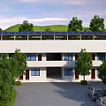 Rural Self Built House With Solar Panel Roof And Green Tree Surroundings