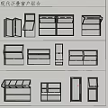 Modern folding window combination 3d model