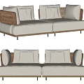 Modern Double Sofa Outdoor Rattan Double Sofa 3d model
