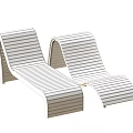 Wooden Outdoor Lounge Chairs with Curved Ergonomic Design and Multiple Color Options