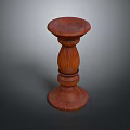 Brown Wooden Candle Holder With Carved Design And Classic Stand For Home Decor