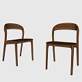Modern Wooden Dining Chairs With Curved Backrest And Minimalist Design For Home