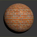 Orange Brick Sphere With Red Brick Texture And Smooth Round Design