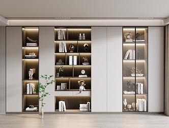 Modern bookcase 3d model