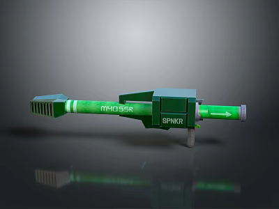 Green Laser Spiral Weapon Featuring Advanced Modern Futuristic Design Elements 3d model