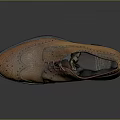 Men's Brown Leather Brogue Shoes with Lace Up Design and Perforated Details