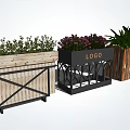 Decorative Flower Planters With Wooden Metal Designs And Colorful Flowers Green Plants