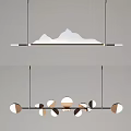 Modern Chandelier Designs With Mountain Shaped Shade And Circular Globe Elements 3d model