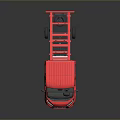 Pink Commercial Truck With Cab And Open Flatbed For Transport