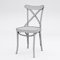 Modern Wooden Dining Chair With Cross Back Design Smooth Seat And Sturdy Legs
