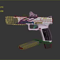 Futuristic Sci-Fi Pistol With Metallic Body Detailed Grip And Tactical Design