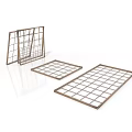 Three Different Shaped Metal Grid Frames With Structured Geometric Design Elements