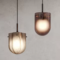 Modern Wooden Pendant Lights With Metal Rod And Warm Glow For Interior Design