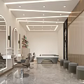 Hair Salon Interior Design With Mirrors Styling Stations Chairs And Waiting Area