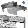 Modern Geometric Coffee Table With Textured Metal Surface And Unique Structure 3d model
