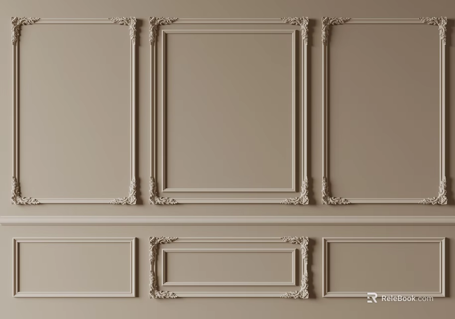 Decorative Gypsum Molding Design For Interior Wall Decoration And Home Decor 3d model 