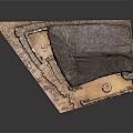 Traditional Thatched House Model with Stone Built Walls and Rural Outdoor Courtyard