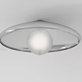 Modern Ceiling Light with Umbrella Shaped Shade and Spherical Bulb in Sleek Contemporary Design