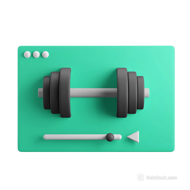 Fitness Equipment Set Featuring Dumbbell And Training Bar On Green Surface 3d model 
