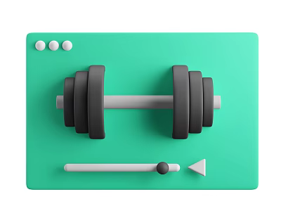Fitness Equipment Set Featuring Dumbbell And Training Bar On Green Surface 3d model