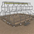Furniture Steel Frame Structure With Industrial Metal Supports And Foundation
