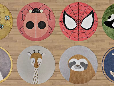 Modern Round Carpet Children's Carpet 3d model