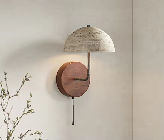 Middle ancient stone wall lamp 3d model