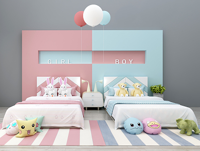 Nordic Children's Bed 3d model