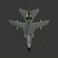 Gray Model Military Fighter Jet Airplane With Wing Mounts And Tail Fin Logo