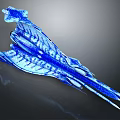 Futuristic Blue Cosmic Spacecraft With Aerodynamic Structure And Textured Surface
