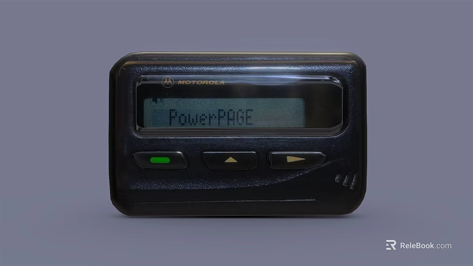 Motorola PowerPAGE Pager Vintage Digital Communication Device With Screen 3d model 