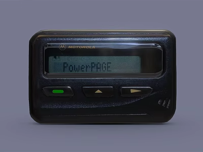 Motorola PowerPAGE Pager Vintage Digital Communication Device With Screen 3d model