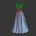 Elegant Blue Satin Evening Gown With Black Wing Decorations And V Neck Design