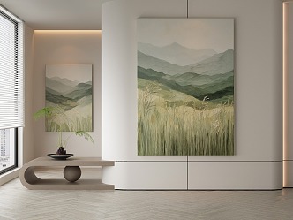 Quiet Landscape Painting Decorative Painting 3d model