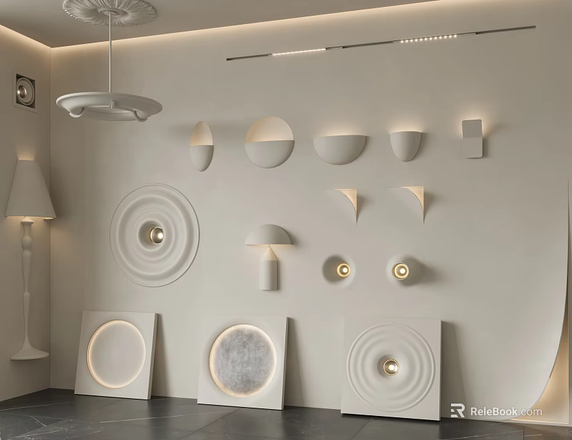Modern Wall Lamps With Various Geometric Shapes And Designs For Interior Lighting 3d model 