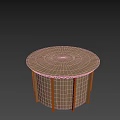 Modern Simple Round Wooden Functional Table With Sturdy Legs And Stable Structure 3d model
