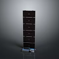 Solar Panel Structure With Multiple Panels And Blue Silver Base Device
