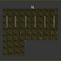 Low Rise Brick Building Corner Layout With Gray Roof And Rectangular Skylights