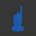 White Decorative Hand Gesture Model With Raised Index Finger And Circular Base For Home Use