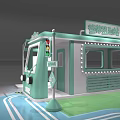 Bus Stop Scene With Green Route 4 Bus Traffic Light And 40 Speed Limit Sign