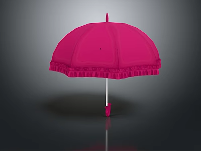 Pink Umbrella With Frilled Edges And Stylish Design For Daily Use 3d model