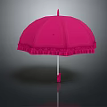 Pink Umbrella With Frilled Edges And Stylish Design For Daily Use