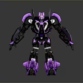 Purple And Black 3D Robot Model With Mechanical Armor And Joints