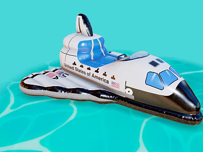 Inflatable Space Shuttle Pool Float Toy with United States of America Design 3d model