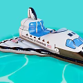 Inflatable Space Shuttle Pool Float Toy with United States of America Design