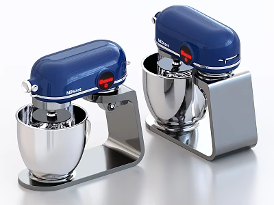 KitchenAid Blue Stand Mixers With Stainless Steel Bowls For Kitchen Appliances 3d model