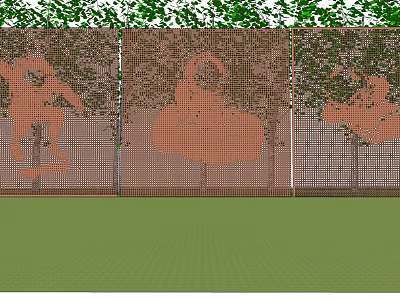 Plant Covered Mesh Screen For Outdoor Garden Decoration And Privacy 3d model